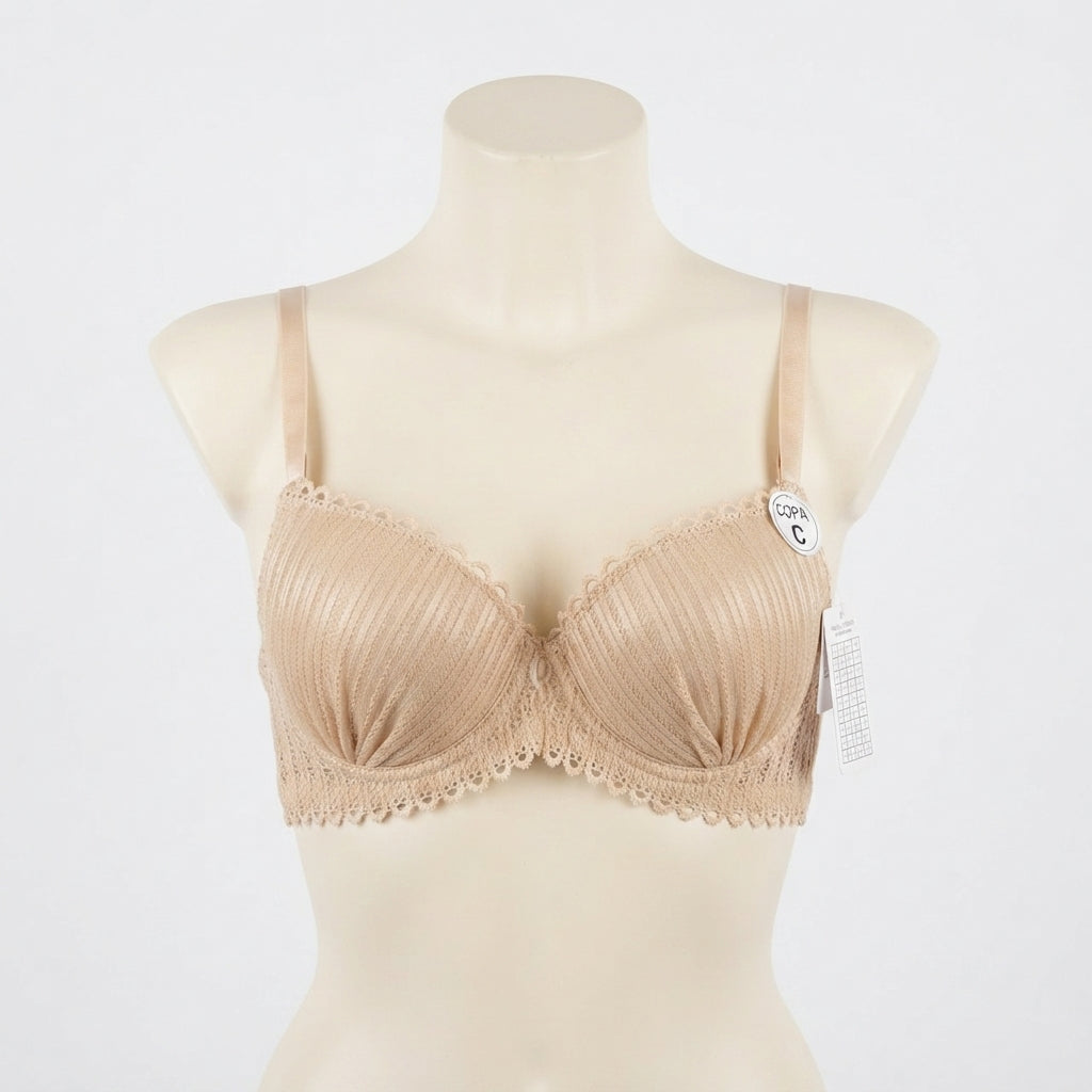 Lace Scallop Pleated Contour Bra (2704)