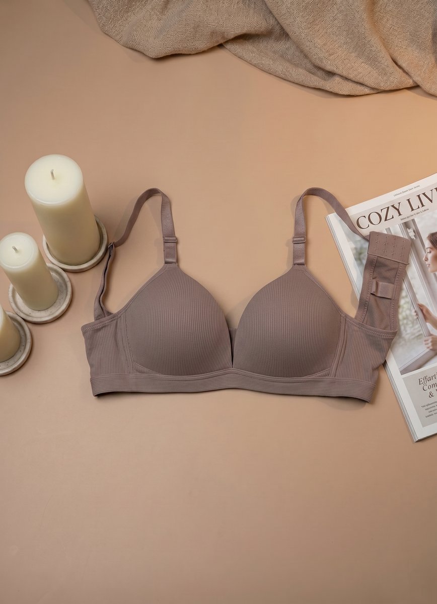 Classic Seamless Soft Bra - Nude/Red