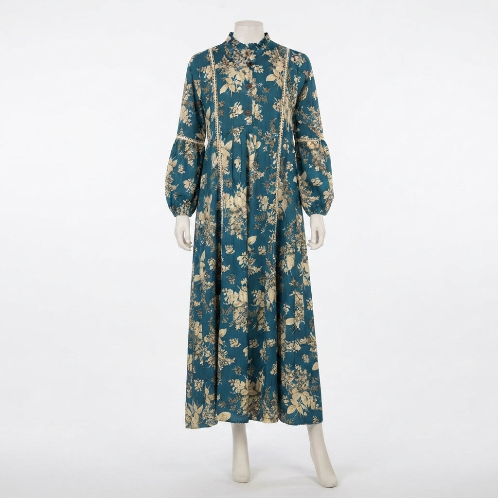 Floral Print Maxi Dress (A-215)
