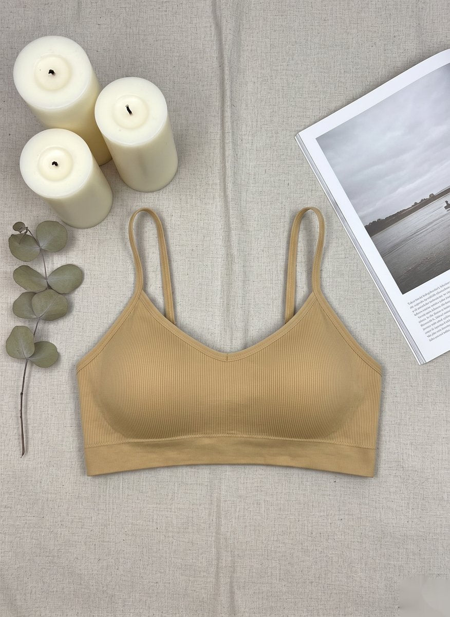Delicate Lace Balconette Bra - Brown