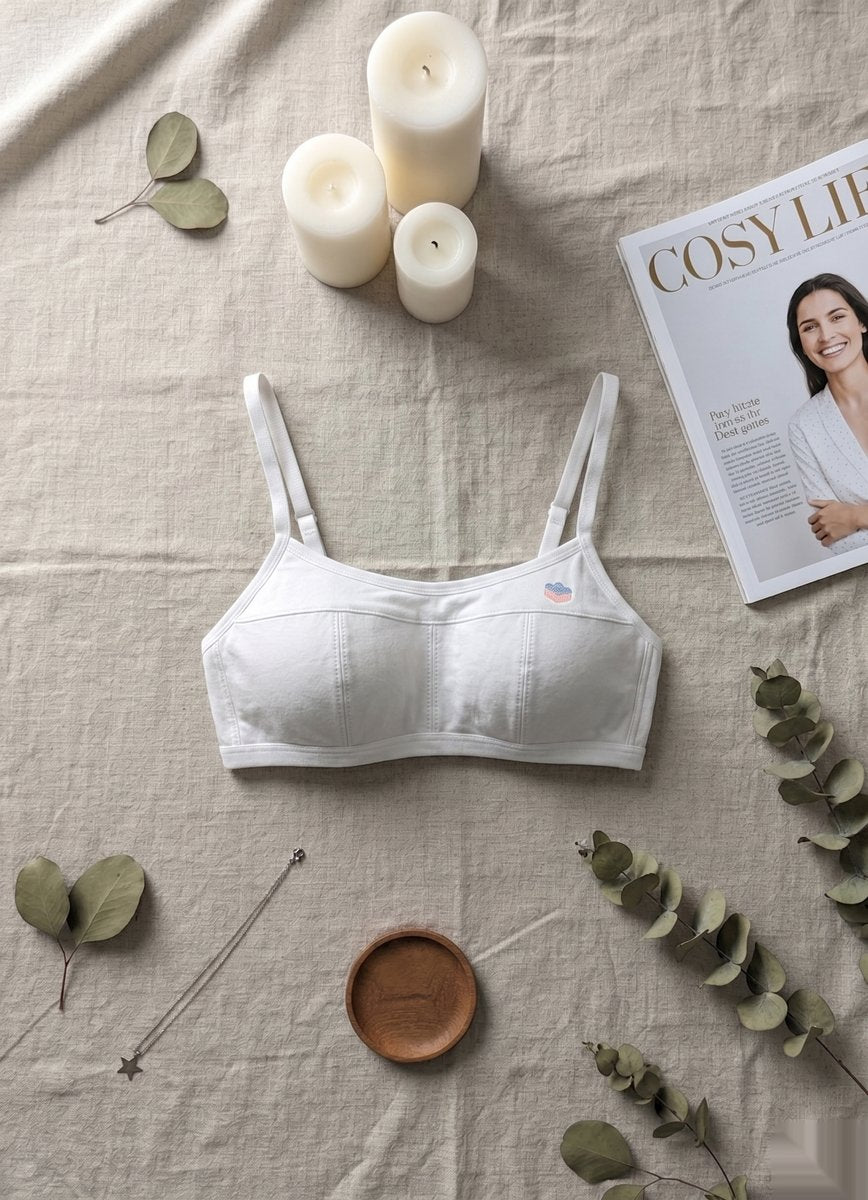 Breathable Everyday Essential Bra - Gray/White