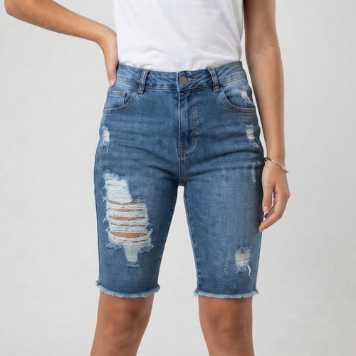 Raw Hem Denim Shorts