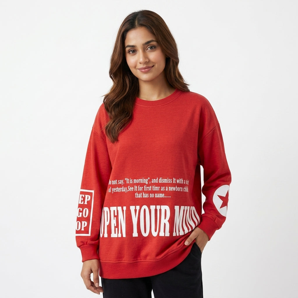 Lettering Detail Casual Top