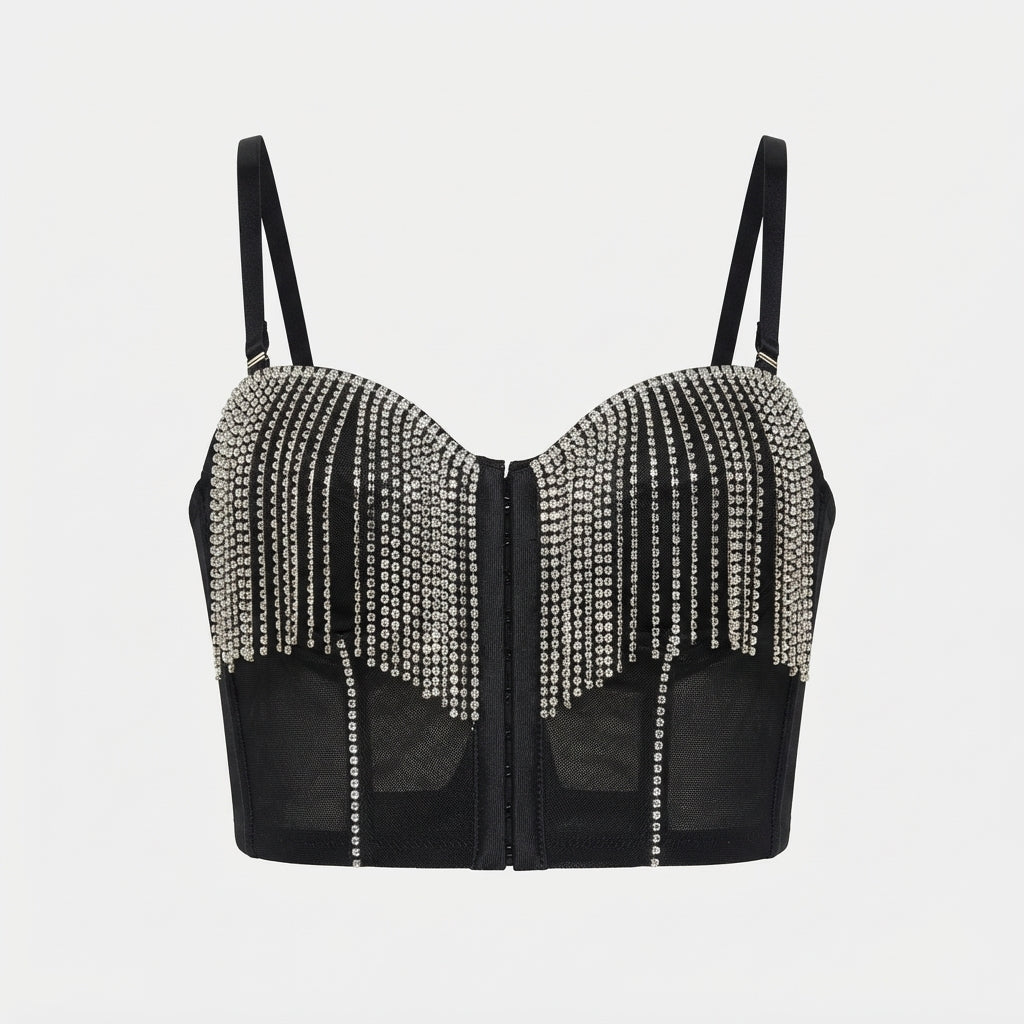 Crystal Tassel Corset Bralette (5004)