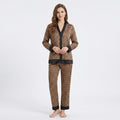 Printed Front Open Silk Night Suit – Full Sleeve