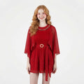 Belted Chiffon Party Dress