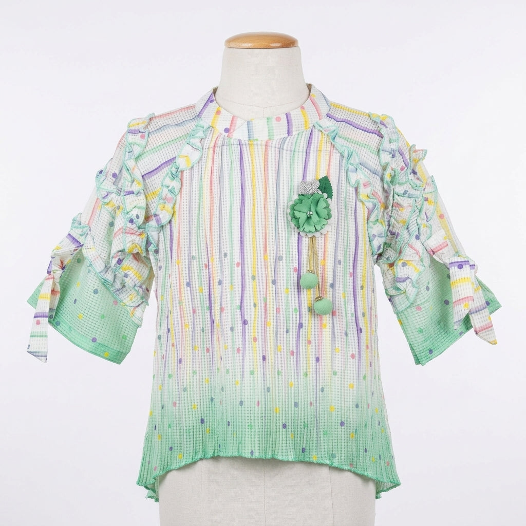 Girls Lace Hem Flare Co-ord Set  Kids 2Pc Codset