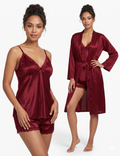 Premium Satin Cami Shorts & Robe Set