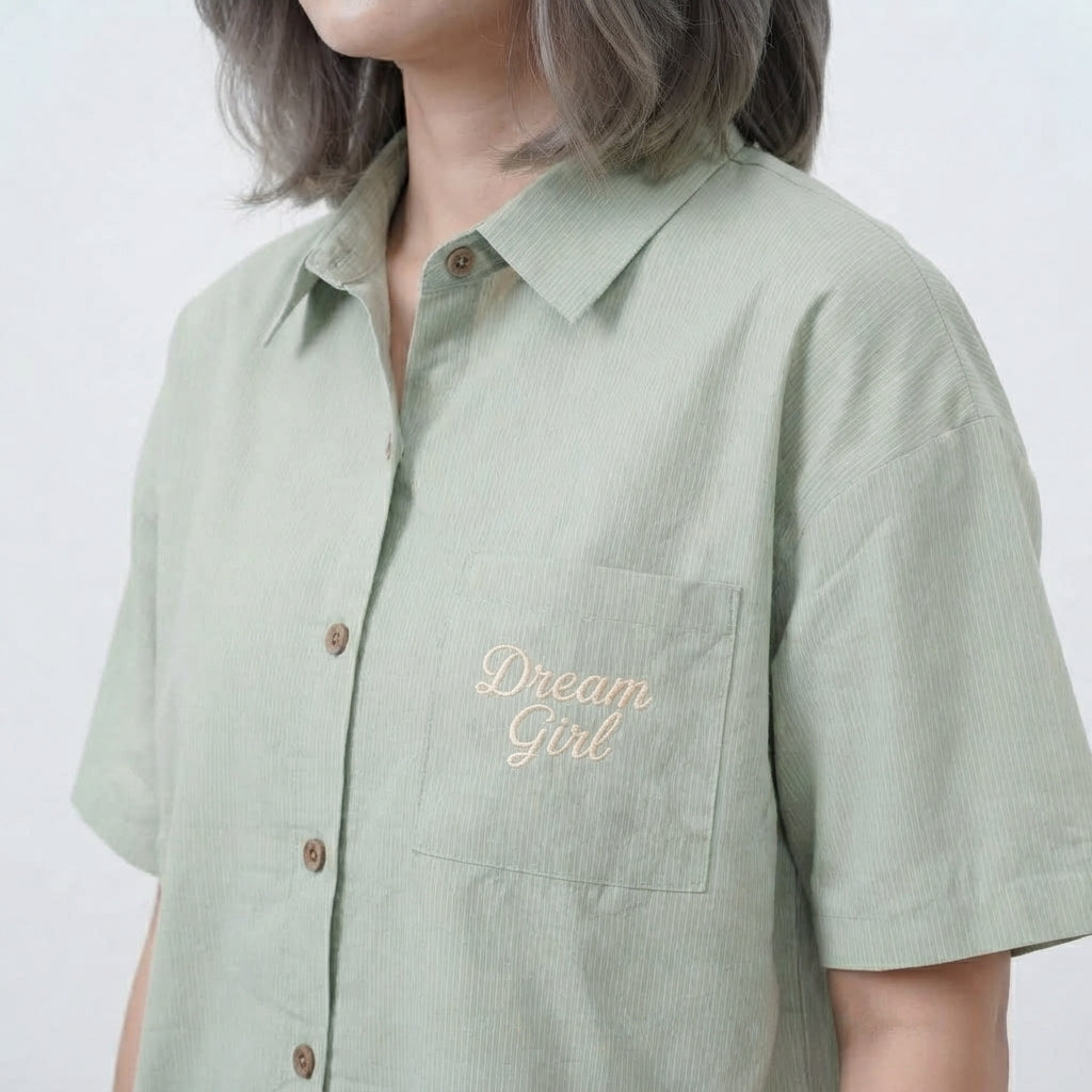 Embroidered Pocket Short-Sleeve Shirt (VG-1230)