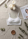 Mesh Detail Modern Bra - White/Gray