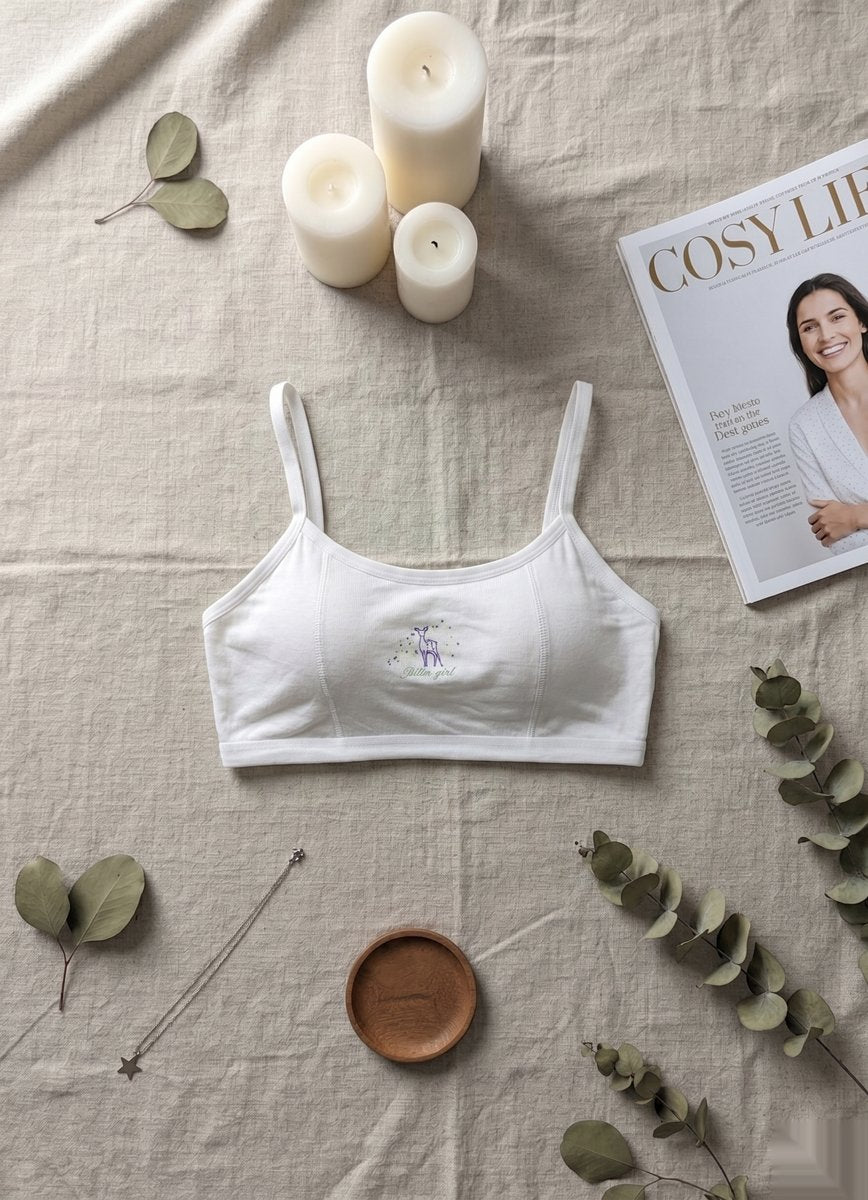 Mesh Detail Modern Bra - White/Gray