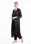 3-Piece Satin Cami Pajama & Duster Robe Set