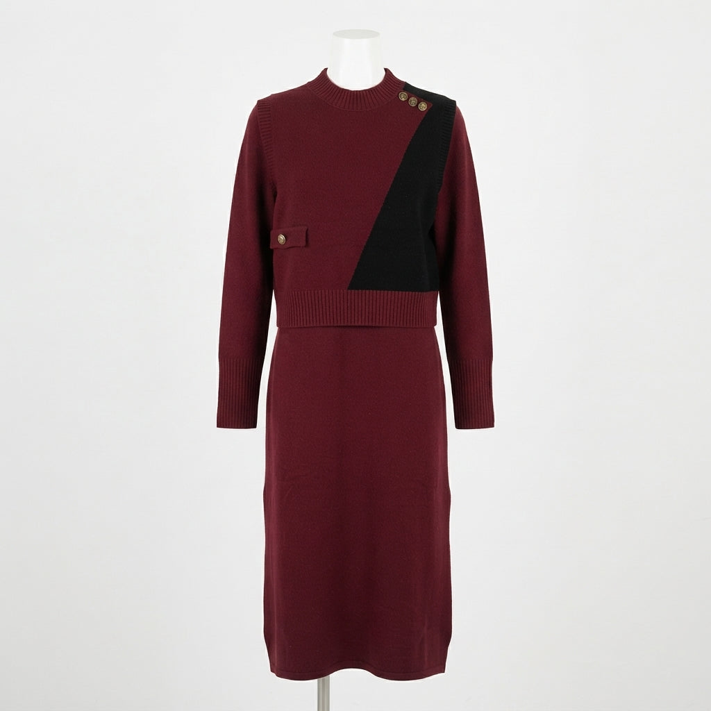 Long-Sleeve Pullover and Pencil Skirt Co-Ord (2092)