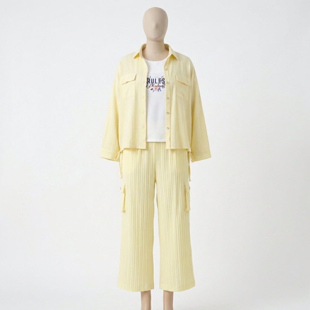Casual Pocketed Shacket Set (VG-1014)