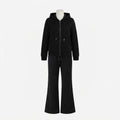 Black Zip-Up Hoodie Tracksuit Set  (VG-1597)
