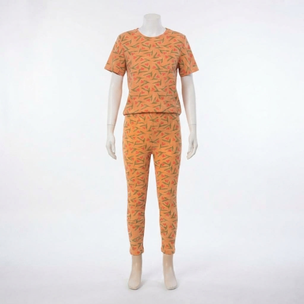 Short-Sleeve Top and Trousers Set