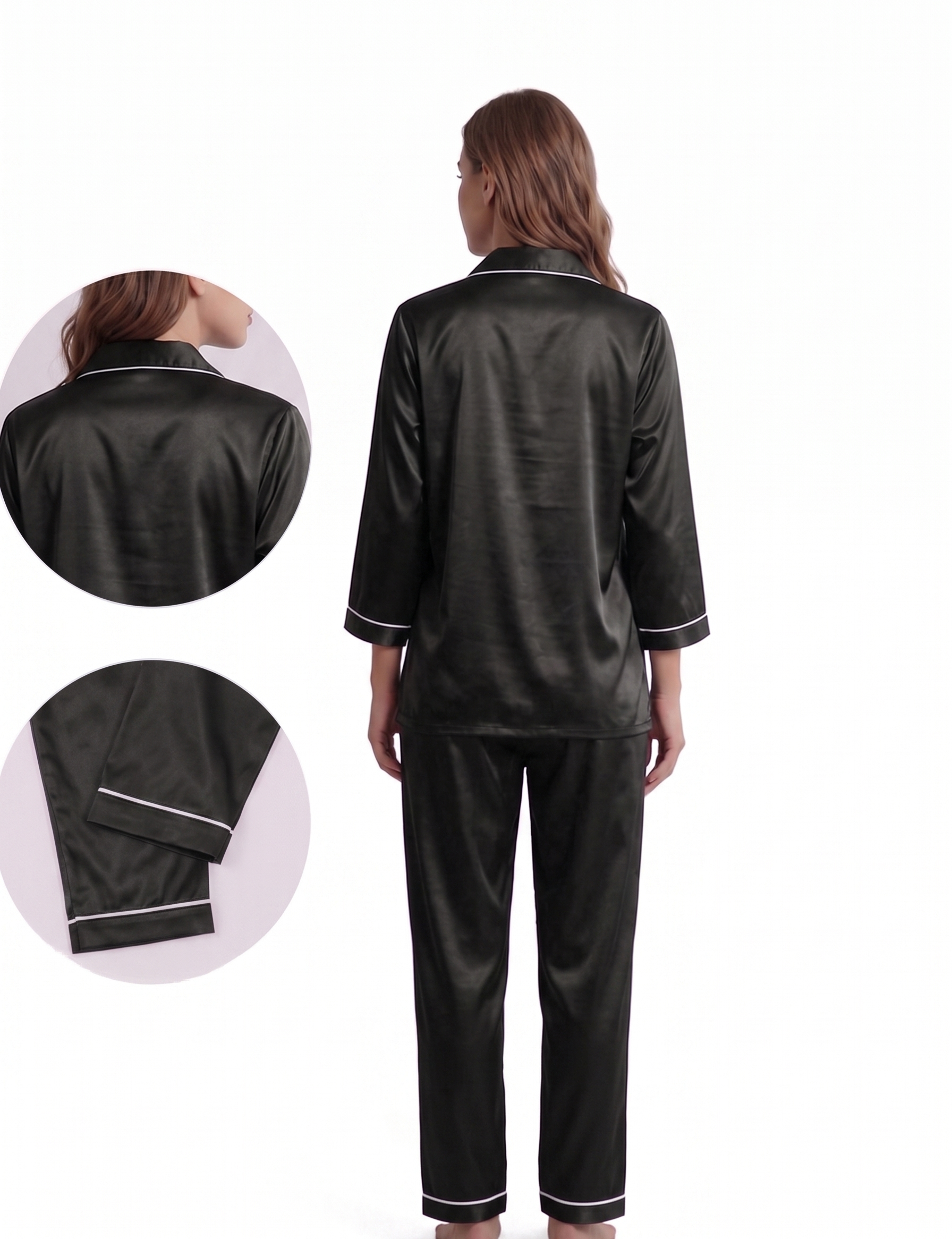 Classic Tailored Satin Pajama Set