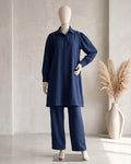 Two-Piece Button-Down Shirt and Trouser Set