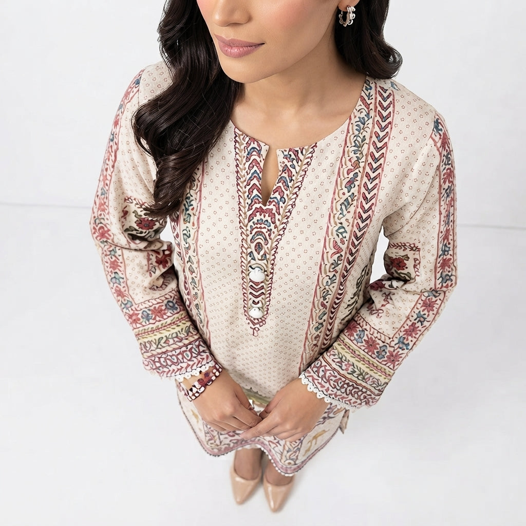 Printed Embroidered Lawn Suit with Dupatta (BZ-28)