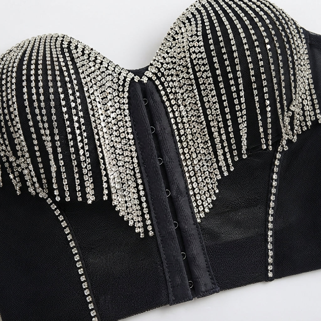 Crystal Tassel Corset Bralette (5004)