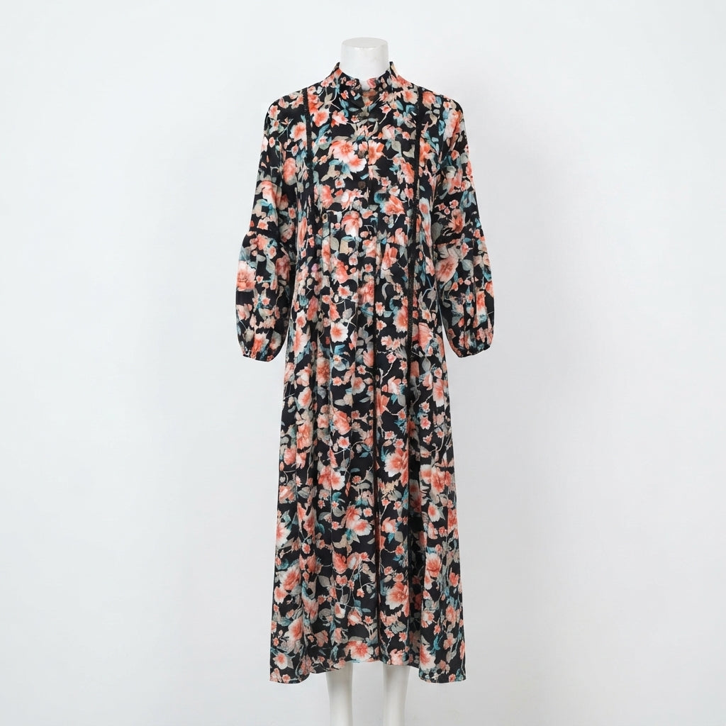 Floral Print Maxi Dress (A-215)
