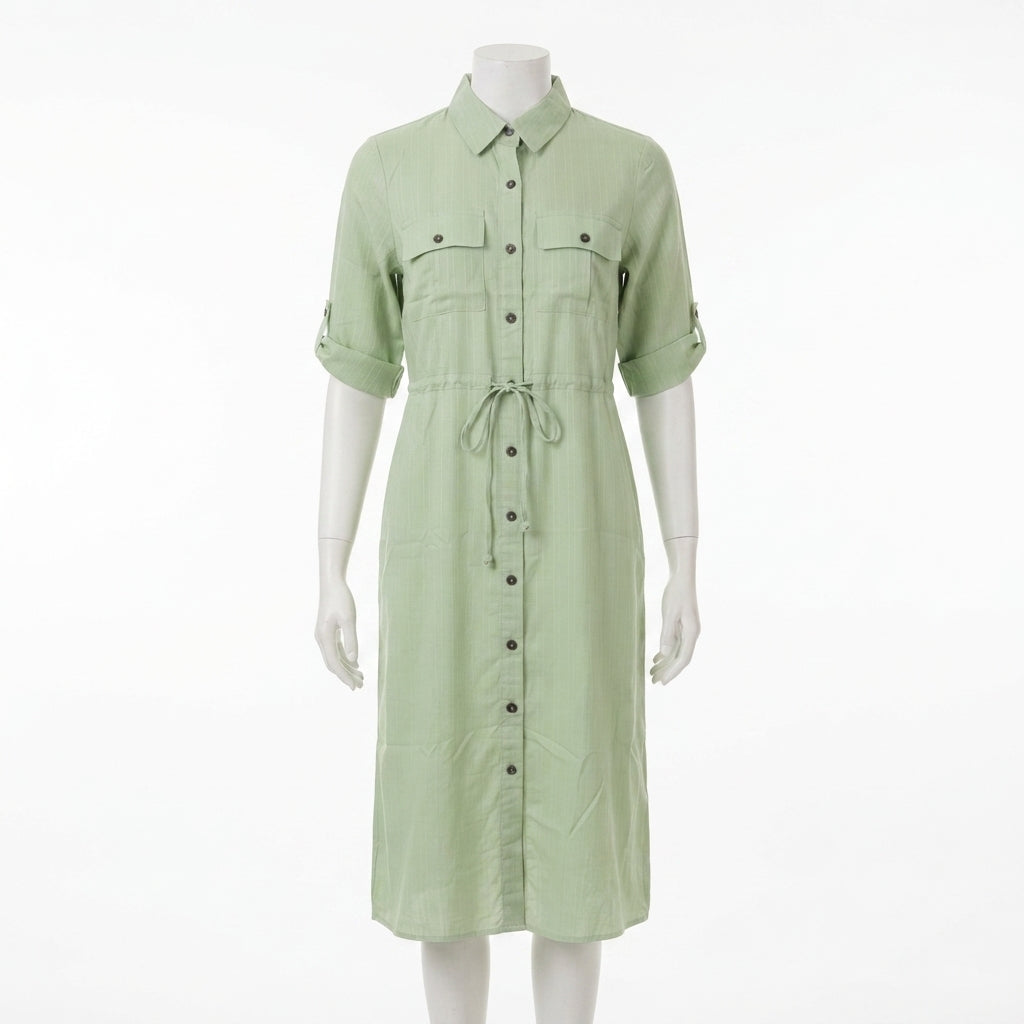 Pocket Detail Button-Up Dress (LC-266)