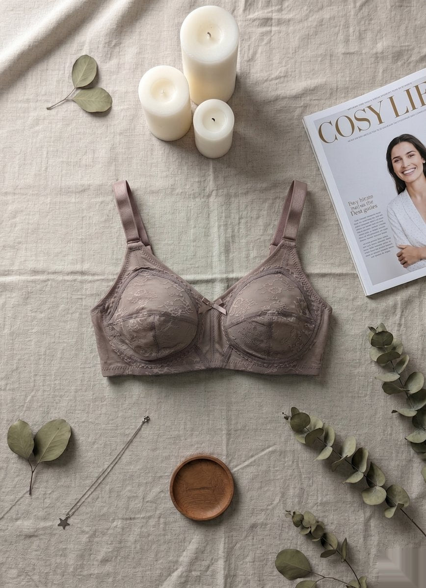 Satin Finish Luxury Bra - Gray