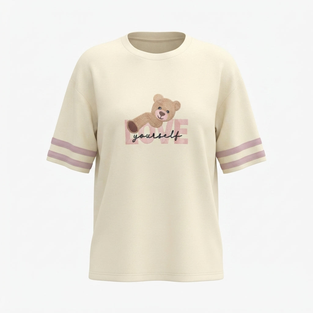 Teddy Bear Slogan T-Shirt (LC-267)