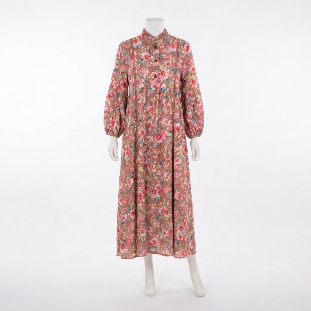 Floral Print Maxi Dress (A-215)
