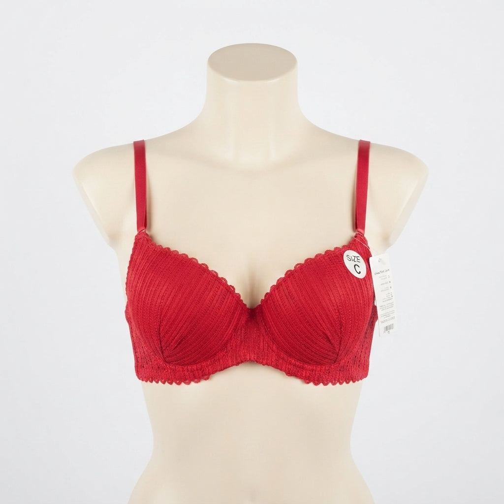 Lace Scallop Pleated Contour Bra (2704)