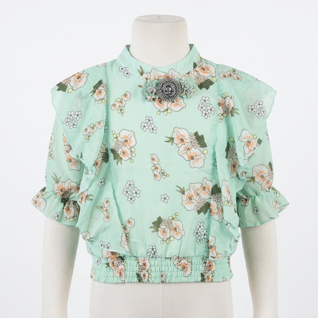 Lace Hem Flare 2-Piece Set for Girls (D2184)