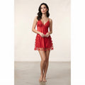 Heart Mesh Ruffle Chemise Nighty (35424)