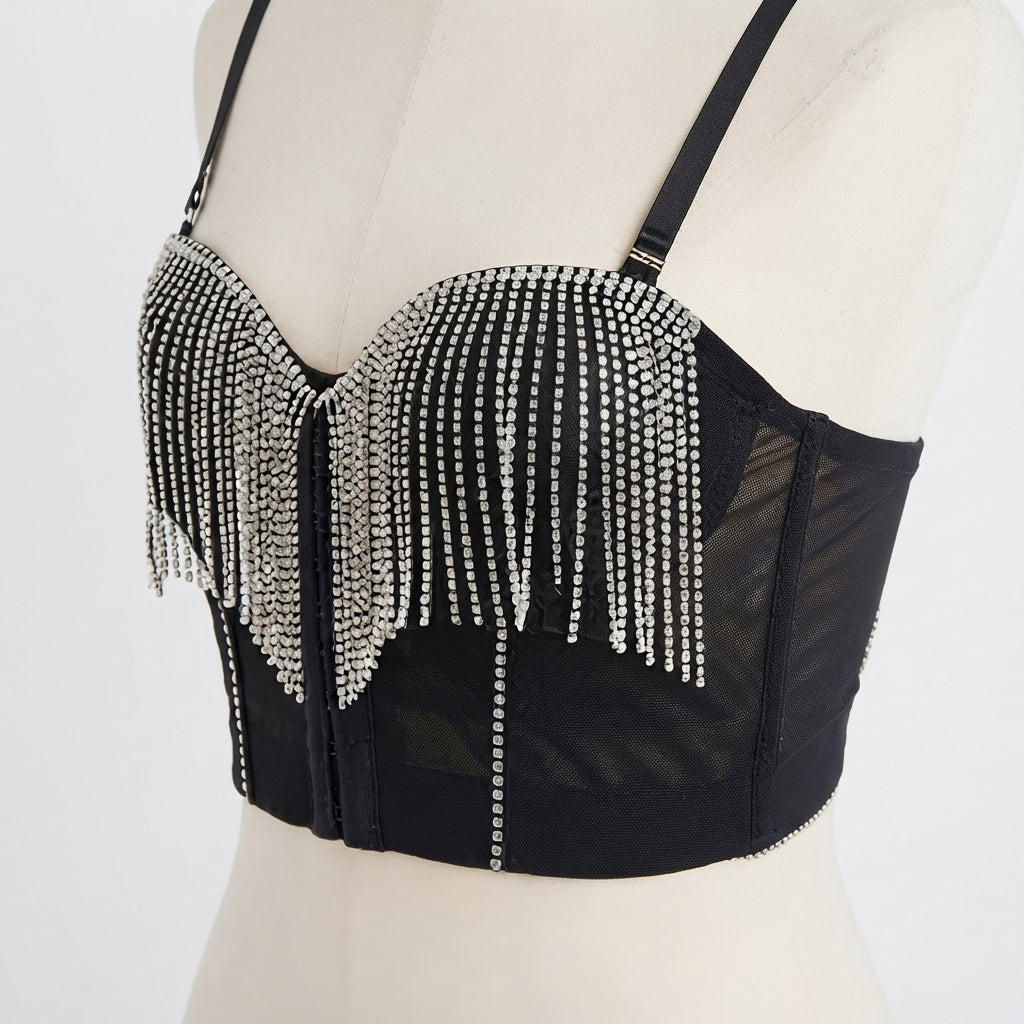 Crystal Tassel Corset Bralette (5004)