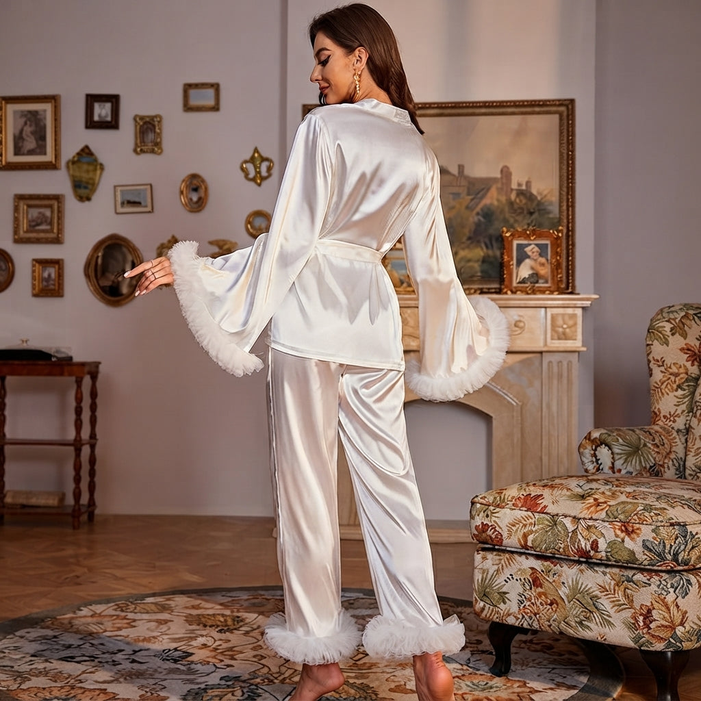 Elegance Feather Detail Lounge Outfit (P71)