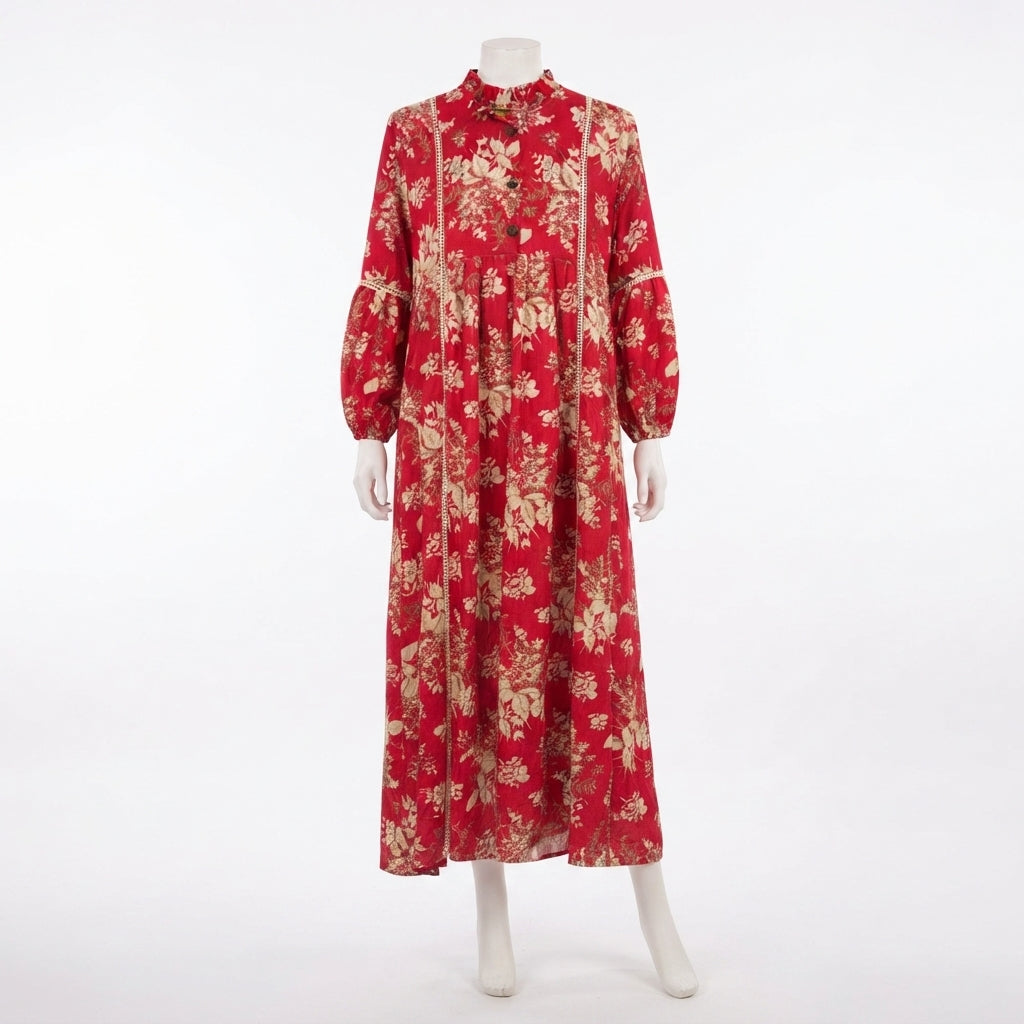 Floral Print Maxi Dress (A-215)