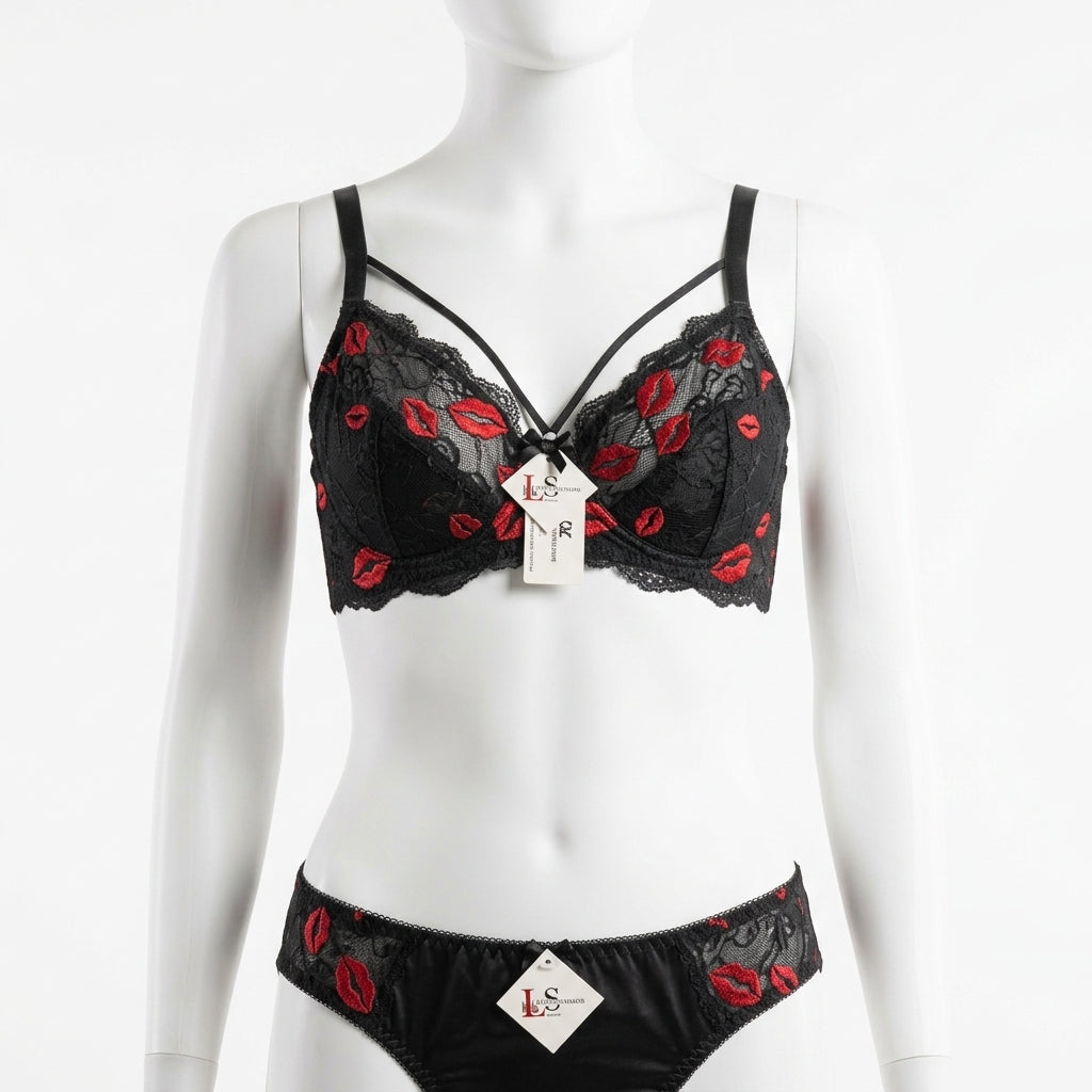 Signature Black Rose Set Bra DXB1403
