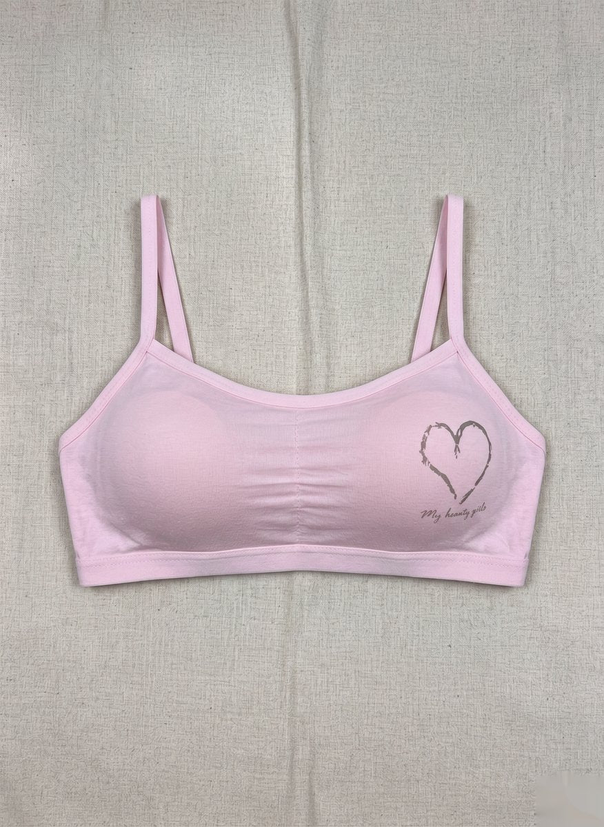 Heart Accent Everyday Bra - Pink