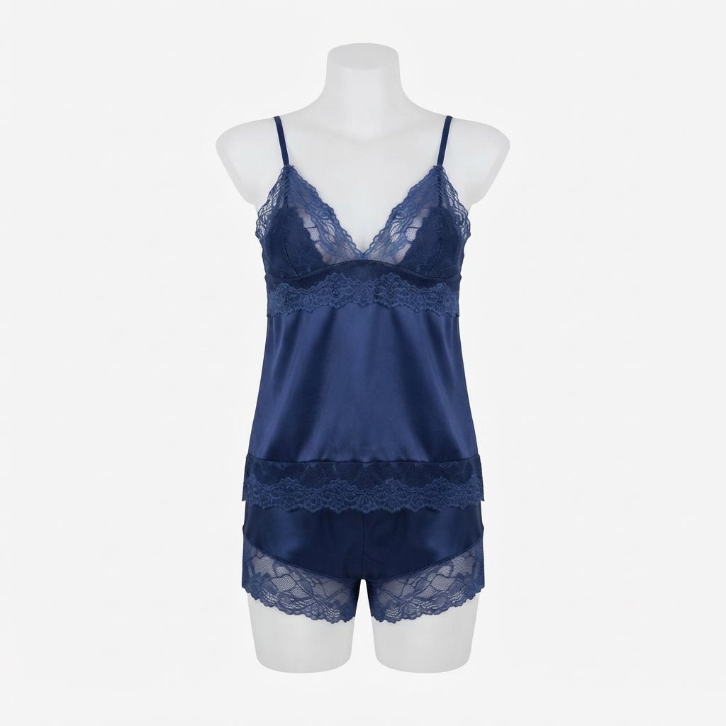 Elegance Silk-Feel Lounge Set with Matching Robe (JE-323)
