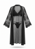 Elegant Lace-Sleeve Robe & Lingerie Set