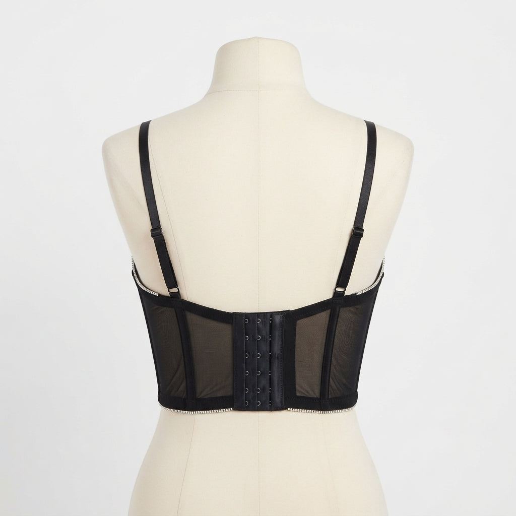 Rhinestone Paneled Cami Corset (9917)