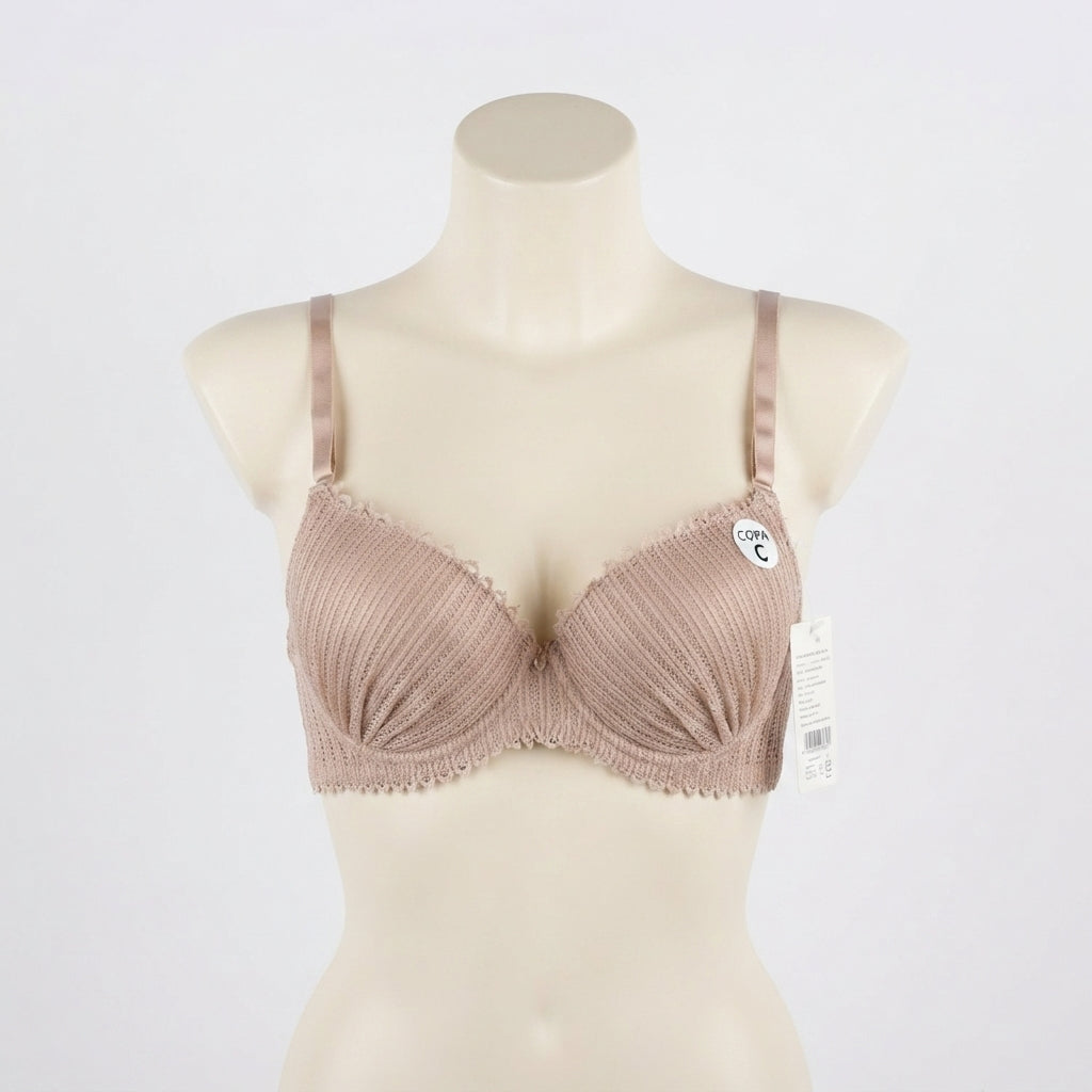 Lace Scallop Pleated Contour Bra (2704)