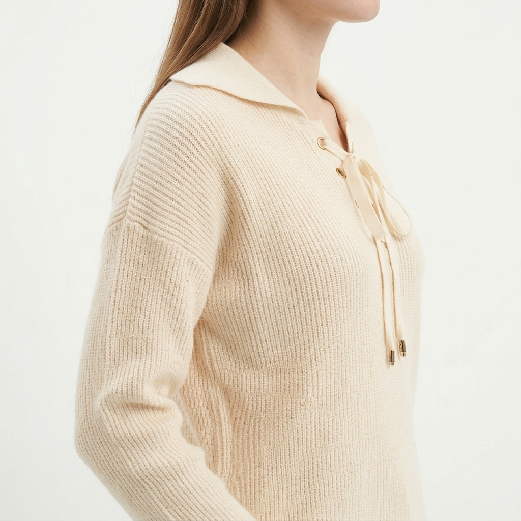 Lace-Up Knit Top (S-171)