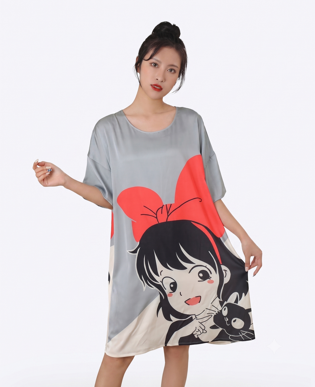 Oversized Cartoon Graphic Nightshirt