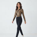 Textured Long-Sleeve Collared Shirt