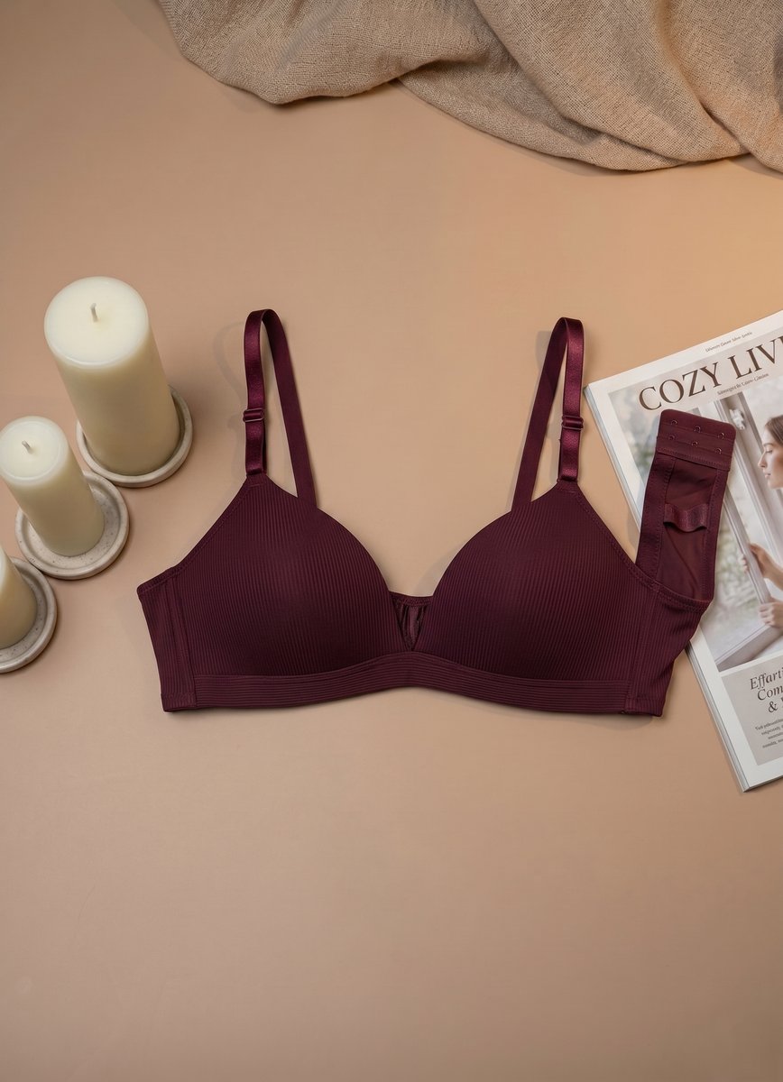 Classic Seamless Soft Bra - Nude/Burgundy
