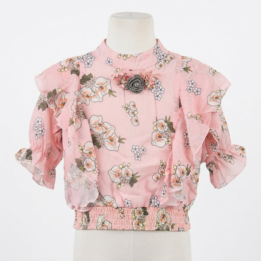 Lace Hem Flare 2-Piece Set for Girls (D2184)