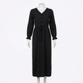 Pintuck Sleeve Long Dress (A-221)
