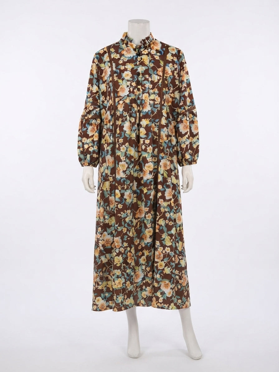 Floral Print Maxi Dress (A-215)