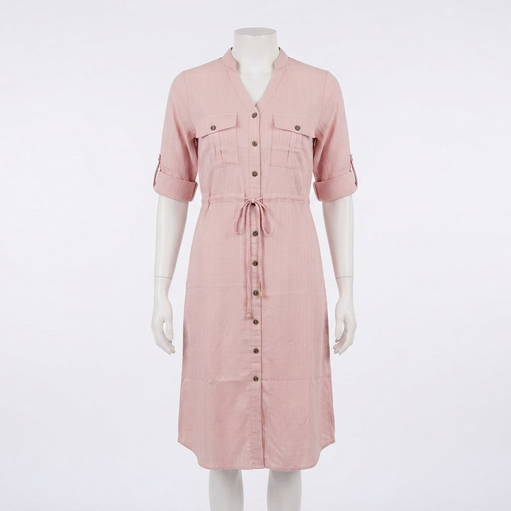 Pocket Detail Button-Up Dress (LC-266)