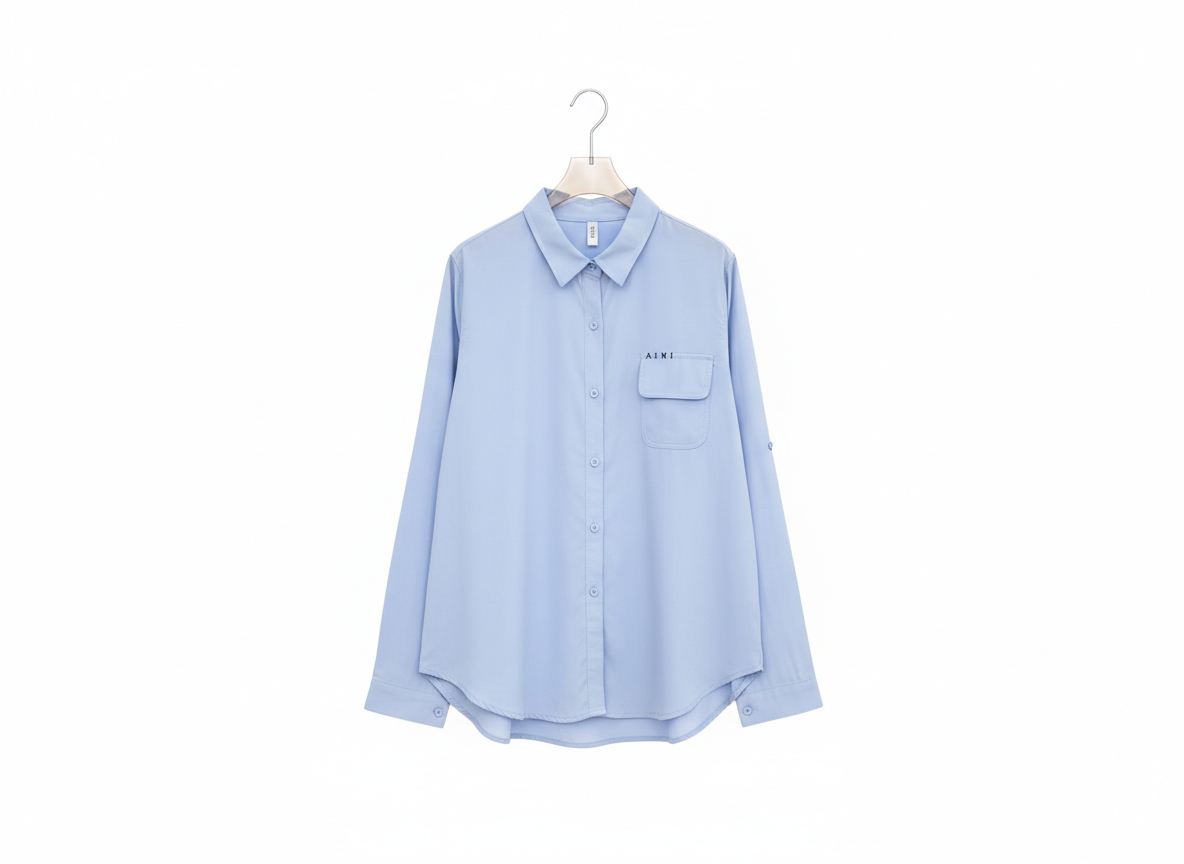 Versatile Collar Shirt One Pocket